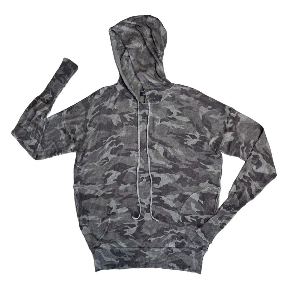 OLIVACEOUS Gray Brown Camo Lightweight Long Sleeve Hoodie Women’s Size Medium